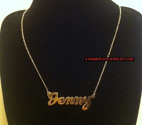 Solid Real 10K Gold Name Plate (single plate) with free chain/ Personalized, High Polished